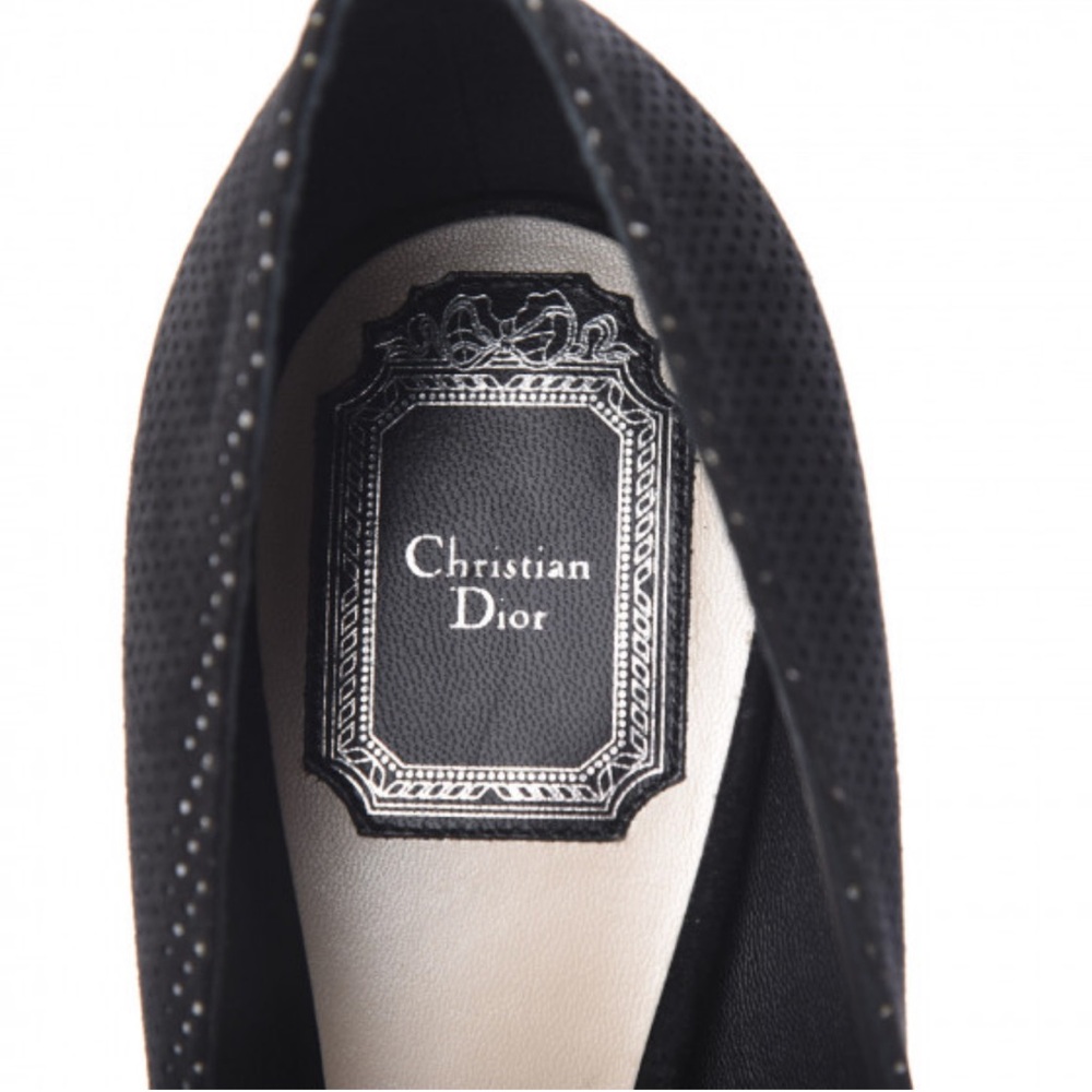 Dior Cherie Pointy Pump Perforated Black Suede 100mm heel ASO Claire Underwood - Picture 4 of 14